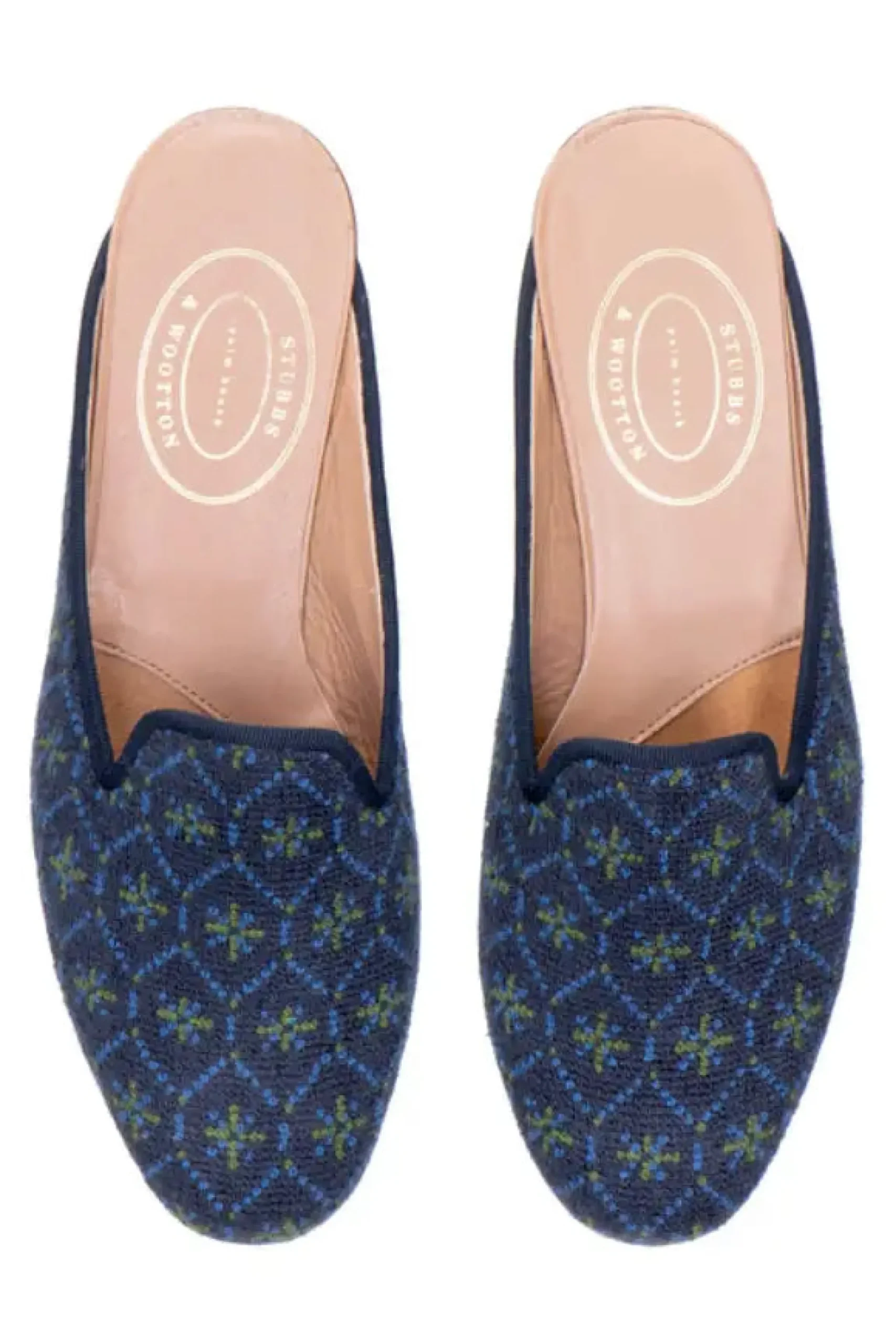 Bath Navy Needlepoint Mule (Women)