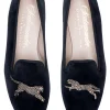 Cheetah Black Velvet Slipper (Men)