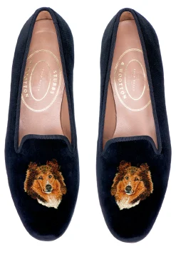 Collie Black Velvet Slipper (Men)