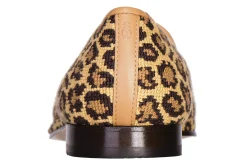 Jane Leopard Needlepoint Slipper (Wide)