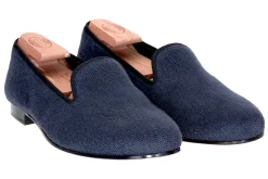 Navy Needlepoint Slipper (Women)