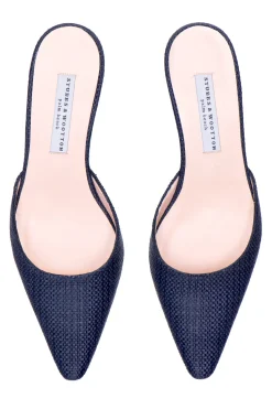 Navy Raffia Greta
