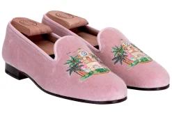 PB Clocktower Champagne Velvet Slipper (Women)