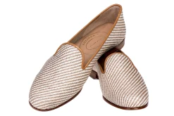 Straw Cream Raffia Slipper (Men)