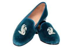 Swans Teal Velvet Slipper (Men)