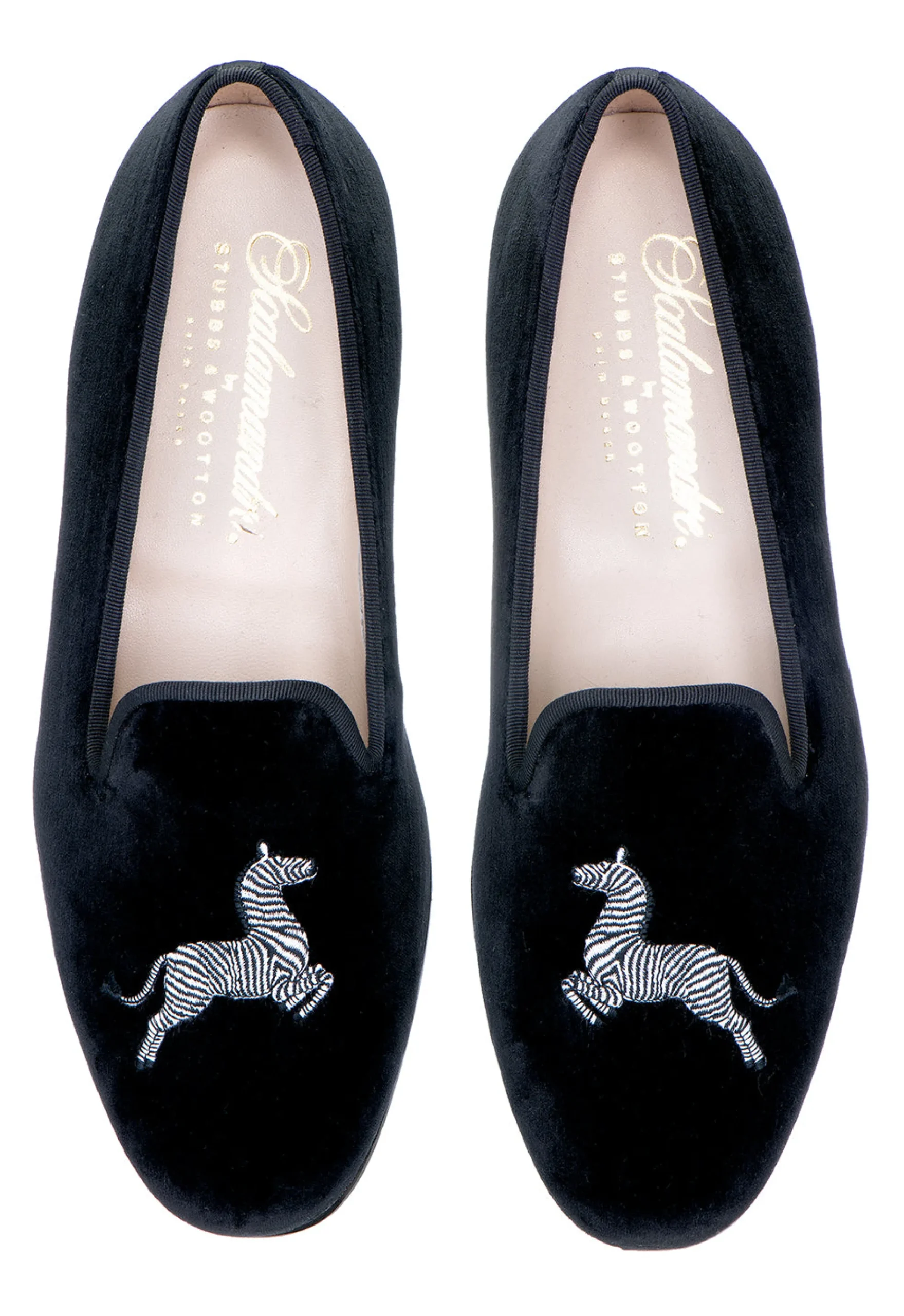 Zebra Black Velvet Slipper (Women)